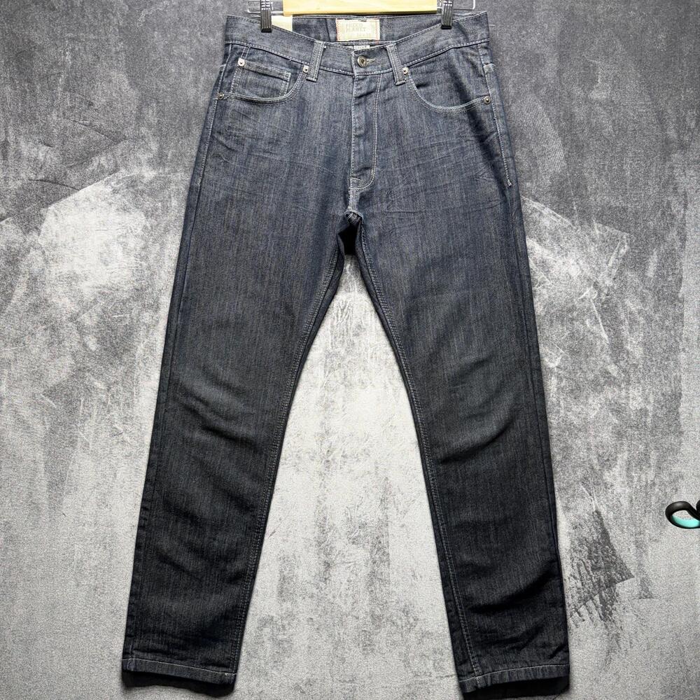 Free Planet Jeans Mens 30x30 Blue Regular Straight Dark Wash Denim Workwear